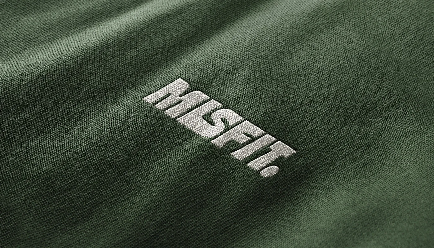 Misfit embroidered logotype