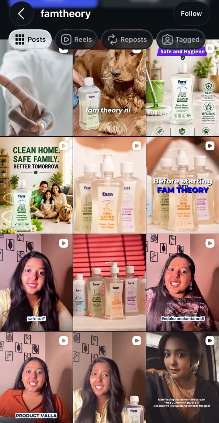 Fam Theory home care Instagram feed